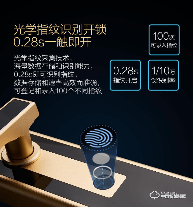 阿波罗智能锁 智能家用指纹门锁 防盗智能刷卡锁
