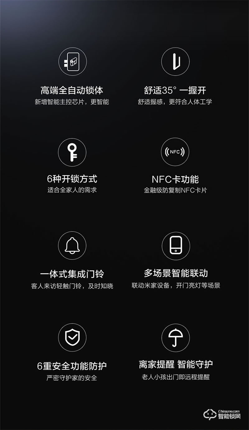 鹿客S30Pro智能全自动推拉门锁 防盗电子门锁