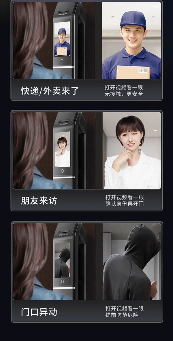 明星同款力荐丨亚太天能智屏猫眼全自动智能锁A6p